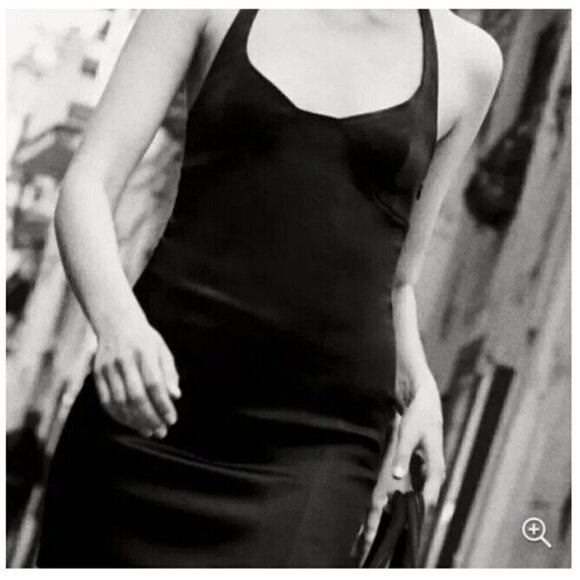 Zara Satin Bustier Mini Dress LARGE Black Lingerie Style open back Seamed NEW - Picture 6 of 16